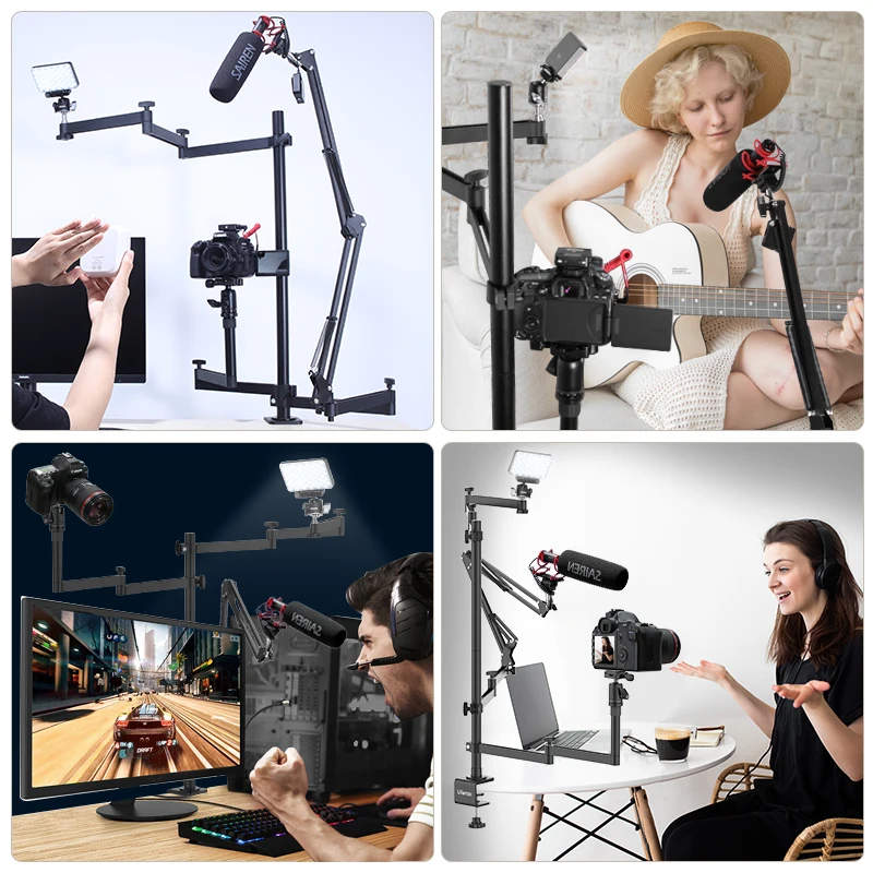 Стрела для прямой трансляции Ulanzi Гибкий Настольный кронштейн камеры зажим