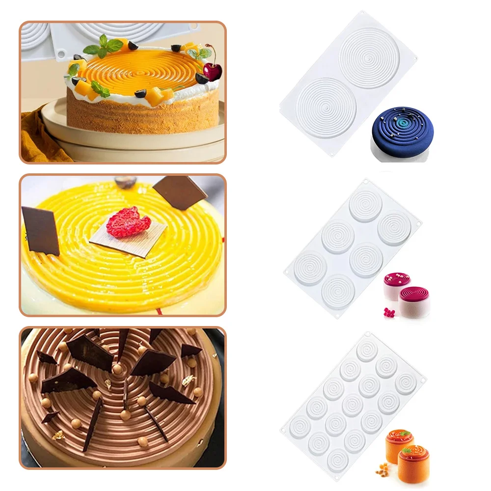 

Силиконовая форма в форме спирали, 3D формы для торта, мусс для мороженого, шоколада, искусство десертов, сковорода, инструменты для торта
