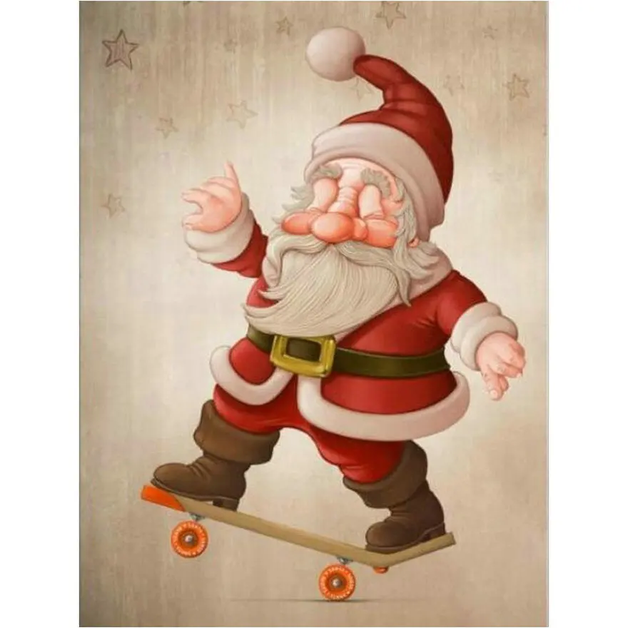 

diy diamond painting Santa Claus cartoon sticker 5d full square / round icon diamond mosaic Christmas gift 30x40cm