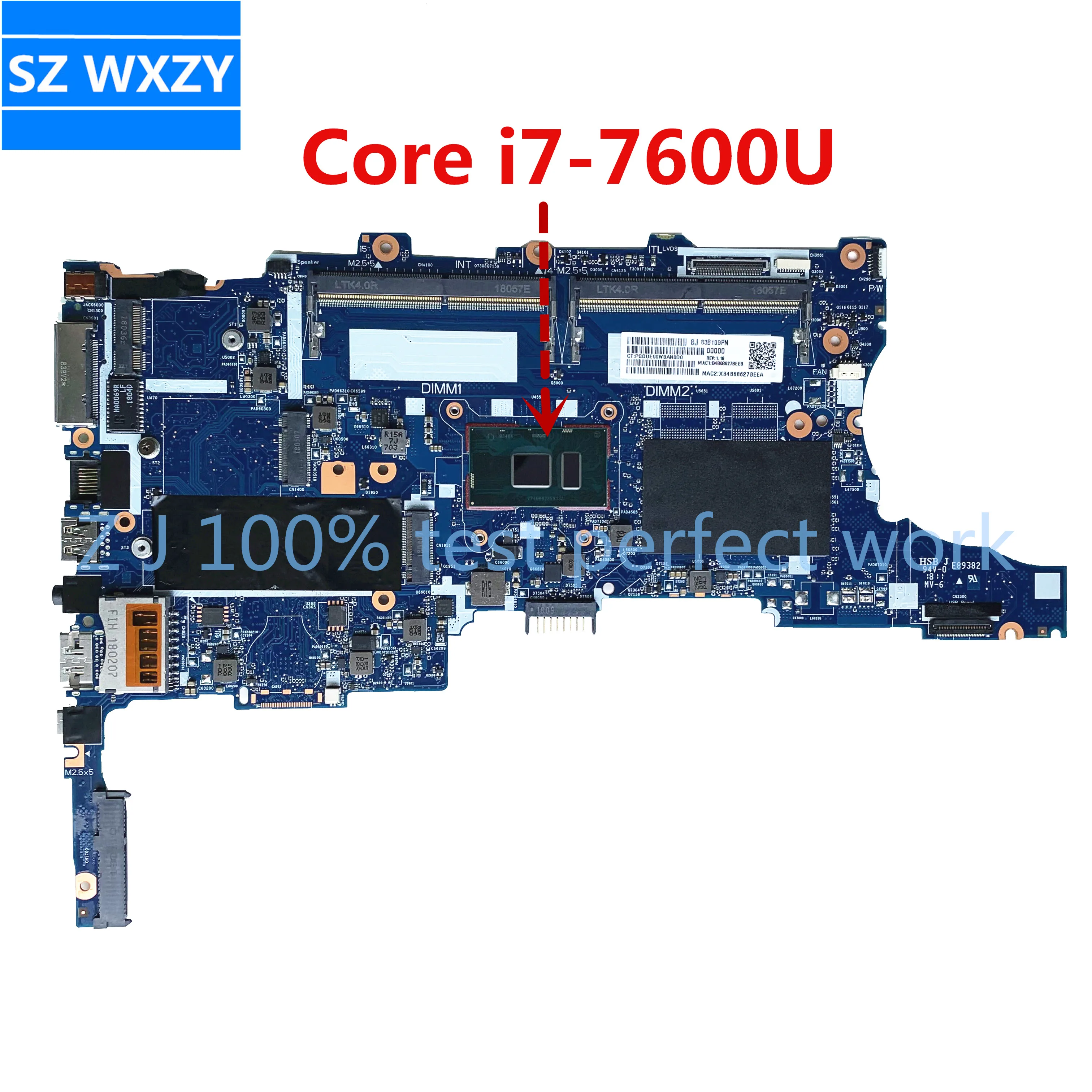 Для HP EliteBook 850 840 G4 материнская плата портативного компьютера с SR33Z Core i7 7600U 6050A2854301