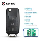 KEYYOU дистанционный Автомобильный ключ 434 МГц ID48 чип для Volkswagen VW Beetle Bora Passat B5 Golf Seat Skoda 1J0959753DA HLO 1J0 959 753 DA