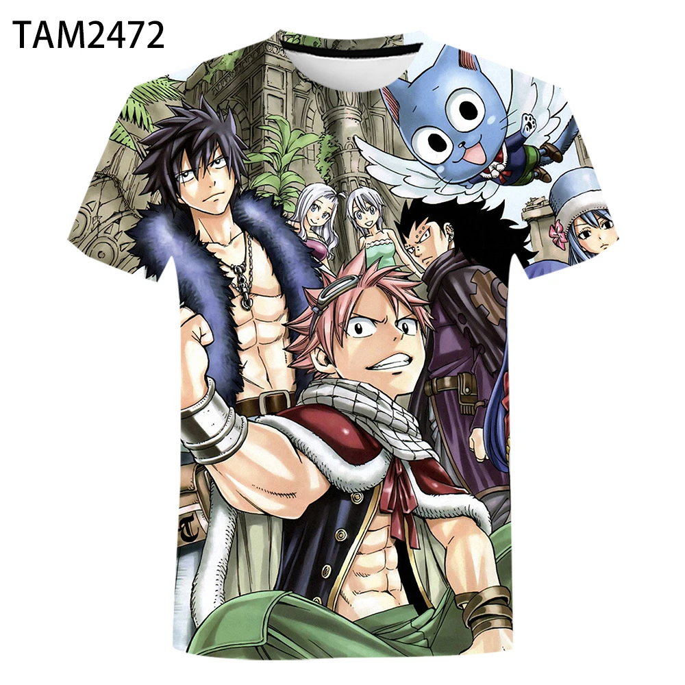 Футболка Fair Tail для мужчин и женщин Повседневная рубашка с коротким рукавом в