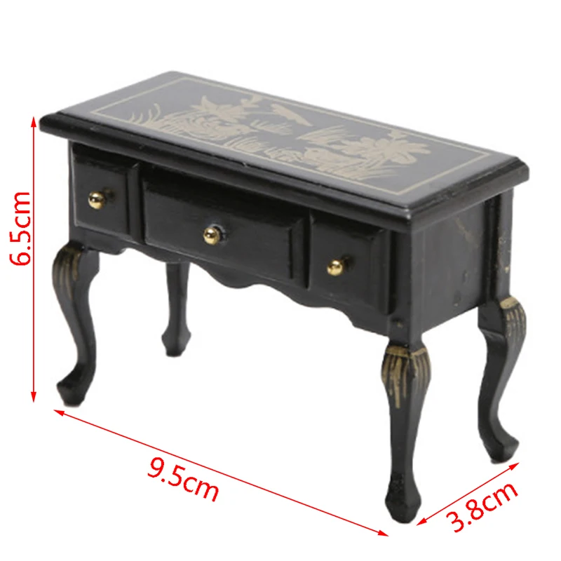 

Dollhouse Miniature Furniture Vintage Wooden Table Desk Dollhouse Accessories