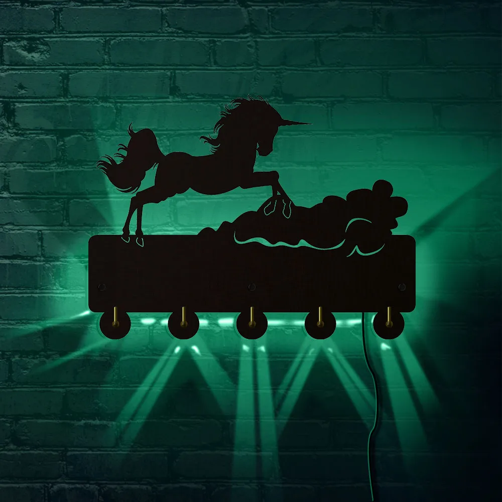 Милое художественное украшение стены прыгающий Единорог одежда настенные