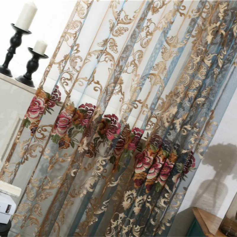 Тюлевые прозрачные шторы с вышивкой для гостиной современные тюлевые спальни