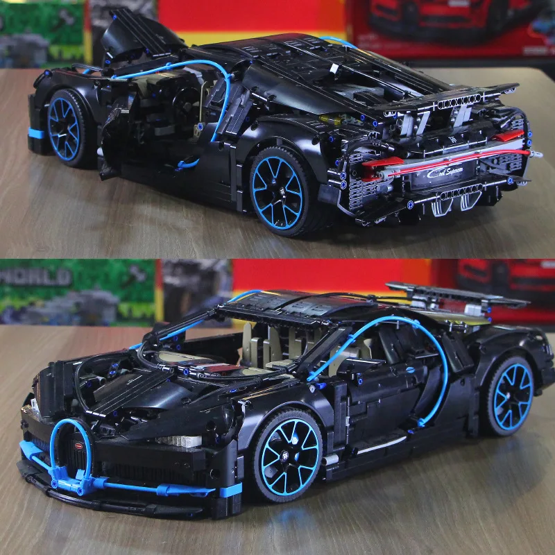 20086 Supercar Bugattis синий \ красный \ черный Technic 42083 3625 шт Chiron модель автомобиля строительные блоки кирпичи игрушки - Цвет: black