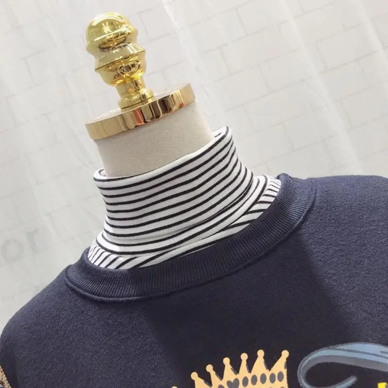 Хлопковая блузка с ложным воротником свитер рубашка со съемным отворотом