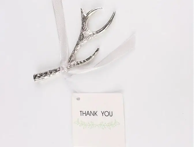 100pcs/lot Wedding Favors Silver Antler Bottle Opener Favor Party Beer In App Bag Event Gift Wholesale | Дом и сад
