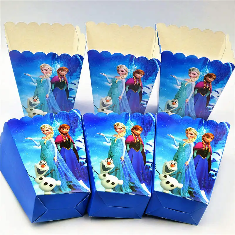 

6pcs/Lot Birthday Party Decorations Birthday Girl Popcorn Boxes Princess Anna Elsa Theme Birthday Party Baby Shower Supplies