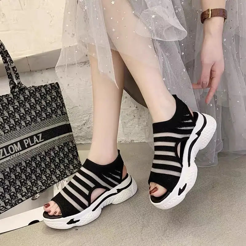 

2020 New Women Sandals Female Shoes Woman Summer Wedge Comfortable Sandals Ladies Slip-on Flat Sandals Women Plus Size 35-45