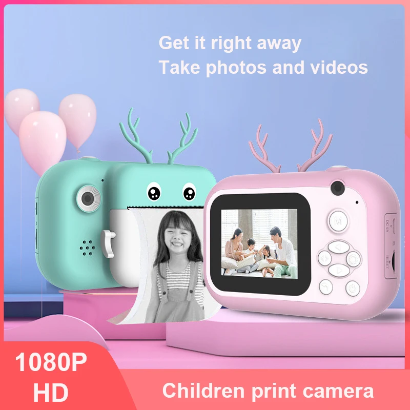 Kid Instant Print Camera Children Printing 1080P Digital Children's Camera For Girl's boy's Toy Birthday Christmas Gift