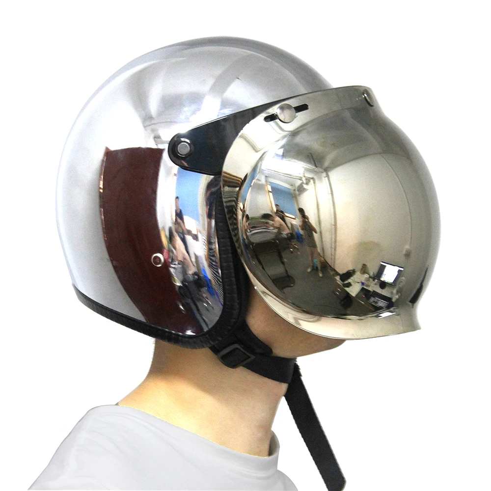 Мото rcycle шлем винтажный moto capacetes de ciclista серебристая хромированная vespa cascos para кафе