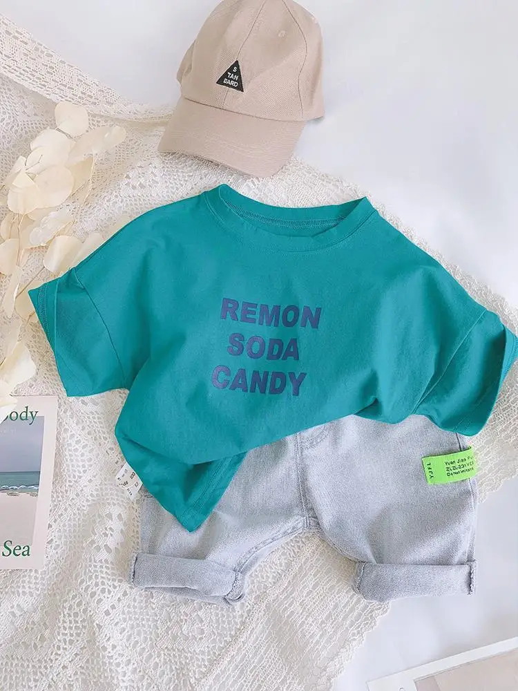 

2021 new middle and small children boys T-shirt short-sleeved casual fashion comfortable children's wear