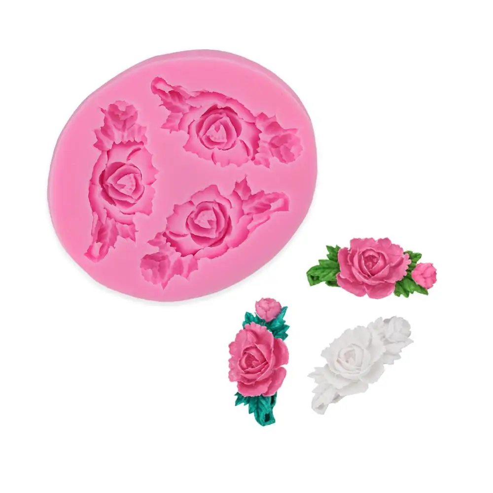 Валентина Gumpaste форма для выпечки 3D Роза цветок торт Силиконовая помадка
