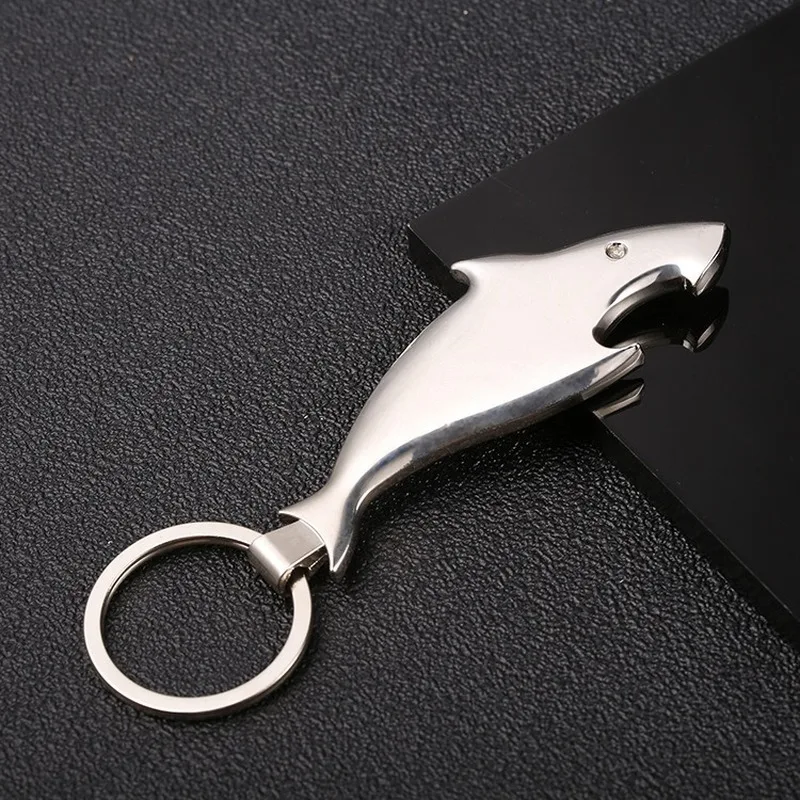 Fashion Creative Shark Bottle Opener Keychains For Men Women Keychain Metal Car Key Ring Bag Wallet Pendant Couple Gift llaveros | Украшения