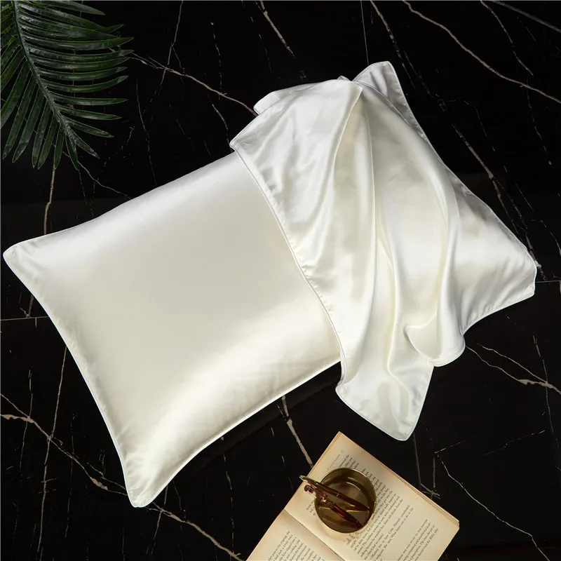 

100% Nature Mulberry Silk Solid color Pillow Case 19 Momme silk Envelope Pillowcase for Home Bedroom Healthy Sleep Pillows Cover