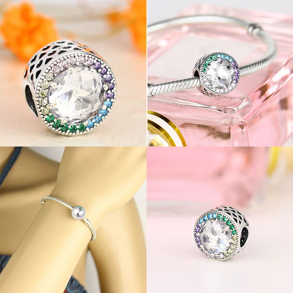 

Charms for bracelet 925 Silver white Crystal Pendant Charm Beads Jewelry for women Fit DIY Original Sterling Bracelets&Bangle
