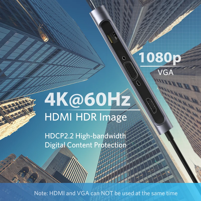 UGREEN USB C HUB 4K 60Hz 9 в 1 Type к 3 0 HDMI VGA 100 Вт PD док разветвитель концентратор для MacBook/Pro/Air iPad