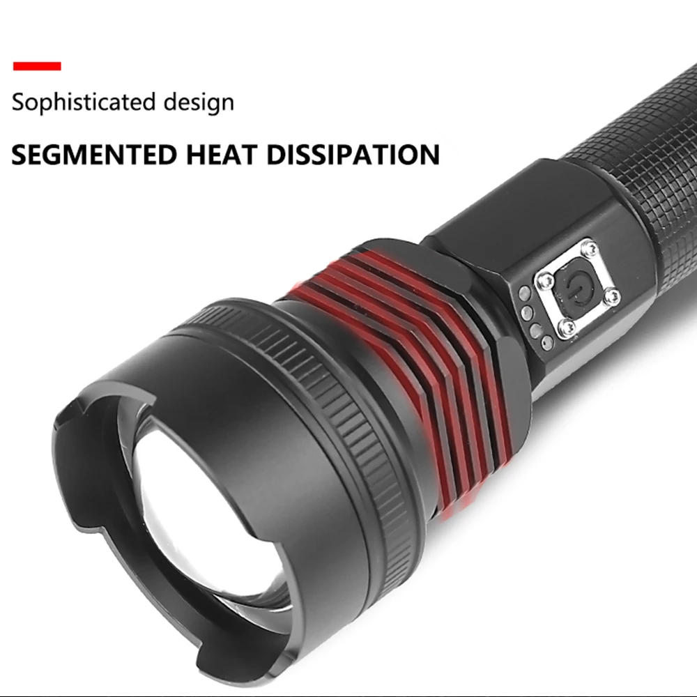 Супер яркий XHP90/70,2 светодиодный фонарик, супер мощный фонарь, USB лампа с зумом, фонарь с зумом, работающий от аккумулятора 18650 26650