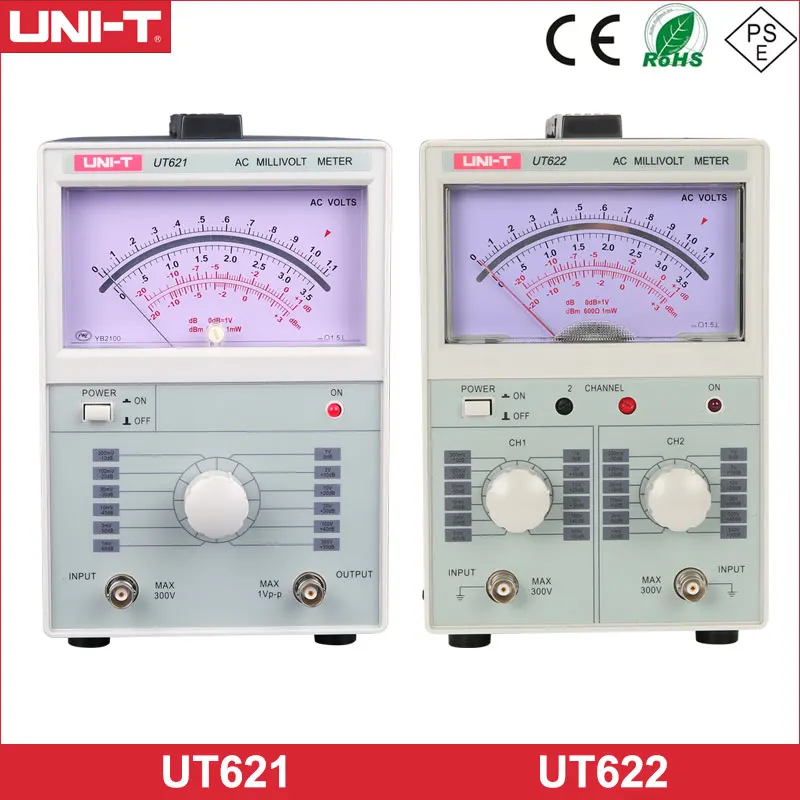 UNI-T UT621 UT622 AC милливольтметр Аналоговый Цифровой вольтметр аналоговый мультиметр