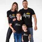Мужская хлопковая футболка с буквенным принтом для всей семьи одинаковые комплекты для мамы, папы и ребенка футболка Мама и я