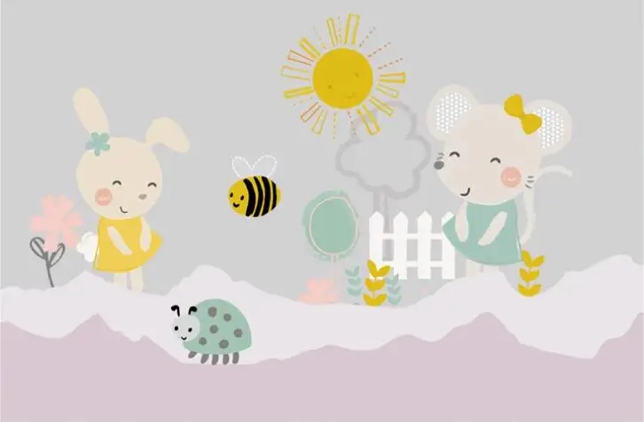 3D-обои милфи на заказ мультяшный кролик иллюстрация фоновая стена для детской