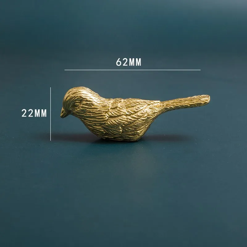 1 шт. Ретро Твердые Латунные Ручки Золотое перо маленькая птичка в форме двери