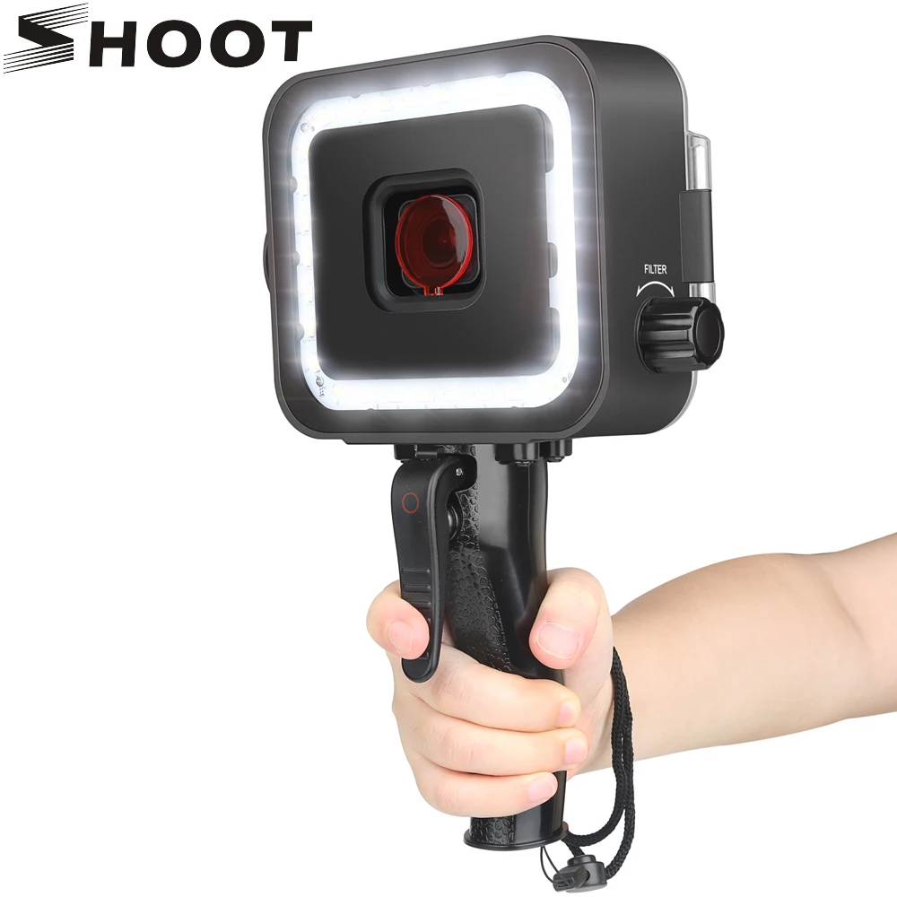SHOOT 40M 900LM подводный светодиодный видео свет для GoPro Hero 7 6 5 черный