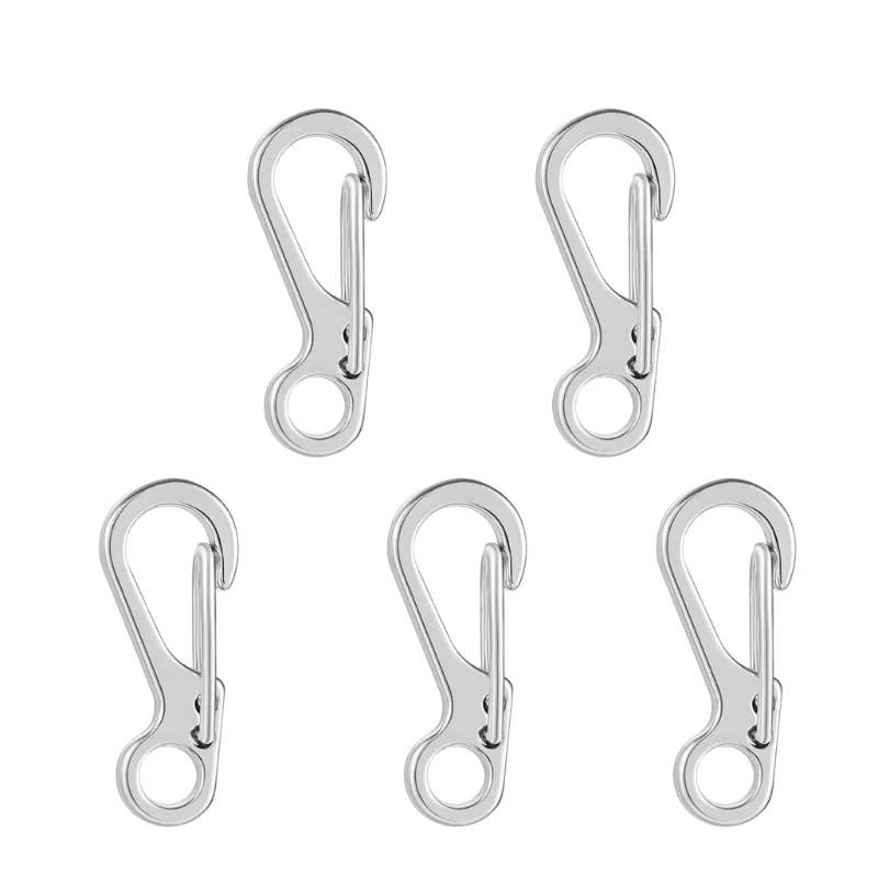 

2021 New 5Pcs Mini Spring Hanging Buckle Carabiner Clip Snap Hook Backpack EDC Keychain
