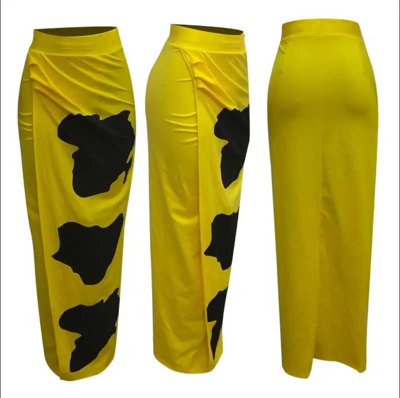 2019 модная африканская Женская юбка летние юбки цифровая печать длина до пола