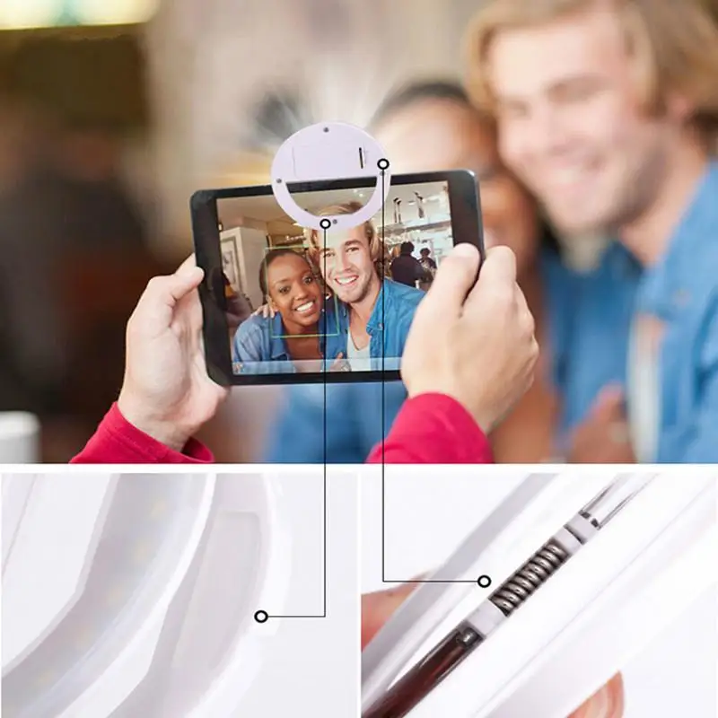 Светодиодная Кольцевая вспышка для селфи iPhone Huawei Samsung|Объективы мобильных