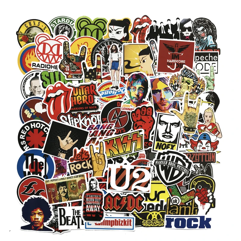 110 шт Наклейка в стиле рок музыка Ретро группа граффити наклейки JDM для DIY гитары