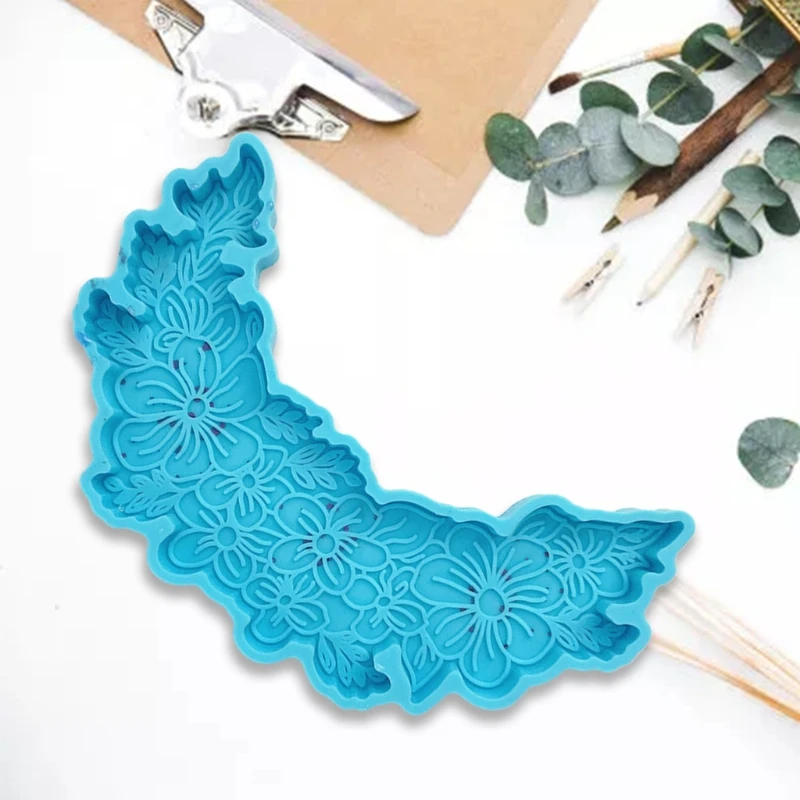

DIY Moon Flower Shaped Coaster Epoxy Resin Mold Cup Mat Casting Silicone Mould