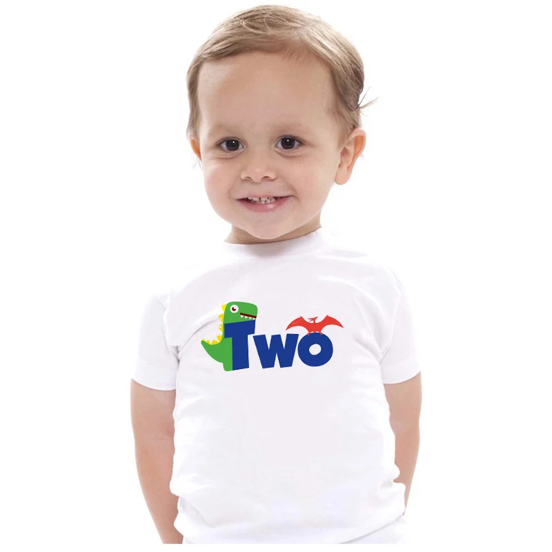 Camiseta de dinosaurio para ni&ntilde;os peque&ntilde;os, camisa de cumplea&ntilde;os de dinosaurio, Saurus Dino, camiseta de beb&eacute; de dos a saurus, regalo de cumplea&ntilde;os de Dino 2-0