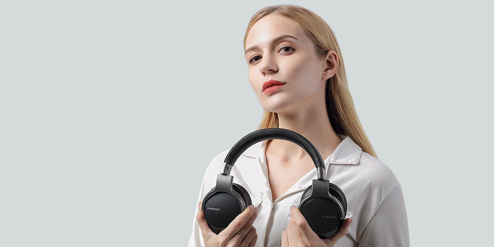 Ausdom ANC8 активные Беспроводные наушники с шумоподавлением, bluetooth-гарнитура с супер Hi-Fi глубокими басами, 20 ч, время воспроизведения для работы в путешествиях