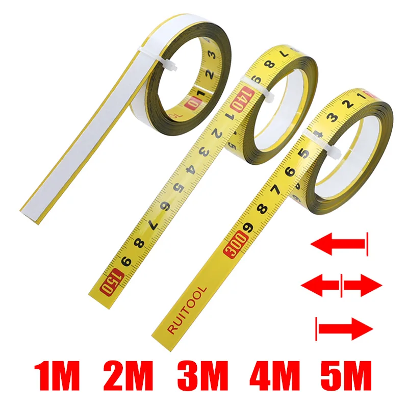 

1-5M Metric Miter Saw Track Tape Measure 0.5'' Self-adhesive T-track Scale Steel Ruler Router Table Woodworking Measuring Tools