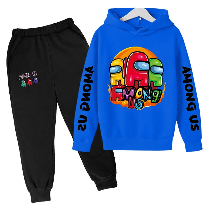 

Children Impostor Among Us Suit Pullover Cartoon Set Hoodies Boys Girls Sweatshirt Winter Clothes Sweatshirt Outfit Long Pants