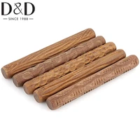 1pcs wooden clay texture rolling emboss plaid hand rollers brown polymer clay ceramic pattern pottery tools