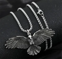 personality eagle pendant necklace for men women vintage silver color punk style animal necklace men chain male hip hop jewelry