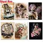 5D алмазная живопись сделай сам, полностью круглая картина, серия темная девушка-вампир, украшение для дома, подарок, подвесная картина, алмазная живопись,