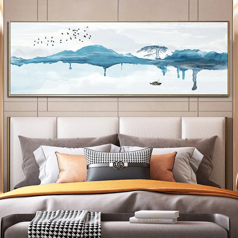

Abstract Chinese Style Landscape Mountain Zen Wall Art Canvas Paintings Posters Pictures Print For Office Living Room Home Decor