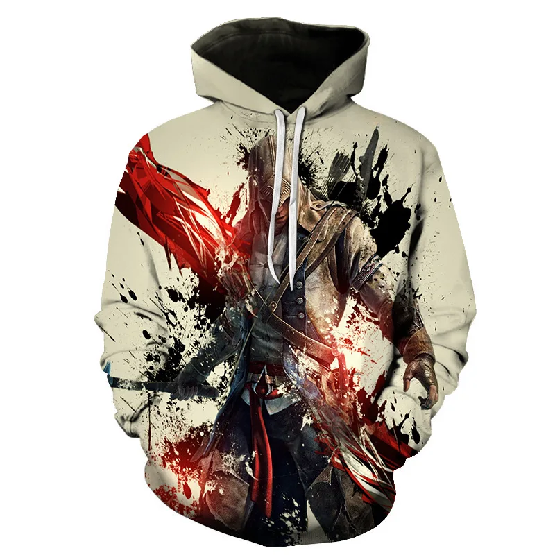 

2021 Spring men's hoodie 3d print Assassin's creed sudaderas hombre sweatshirts outdoor casual Polyester oversized hoody