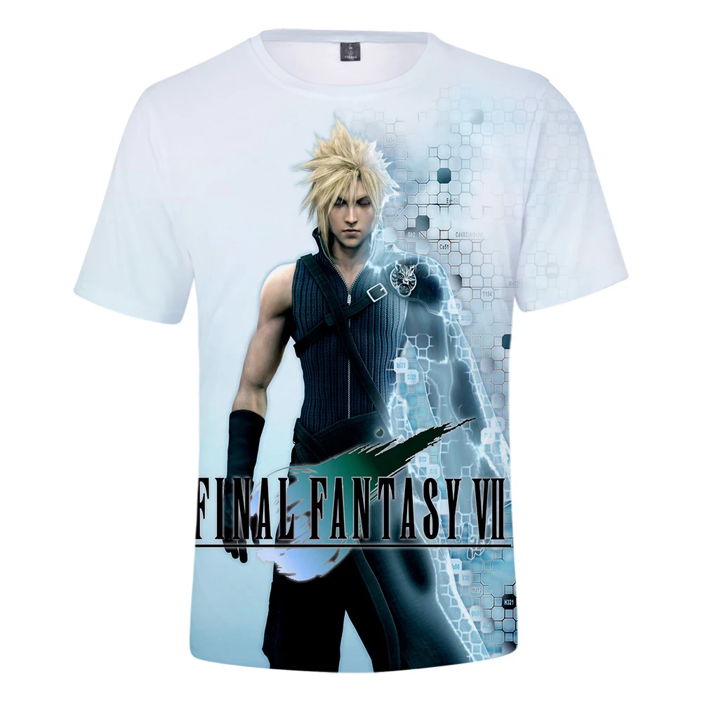 

Hot 3D Final Fantasy VII T Shirt Men's Cool Shirt Summer Leisure O Neck Tshirt Game New Print Student Final Fantasy VII Tee