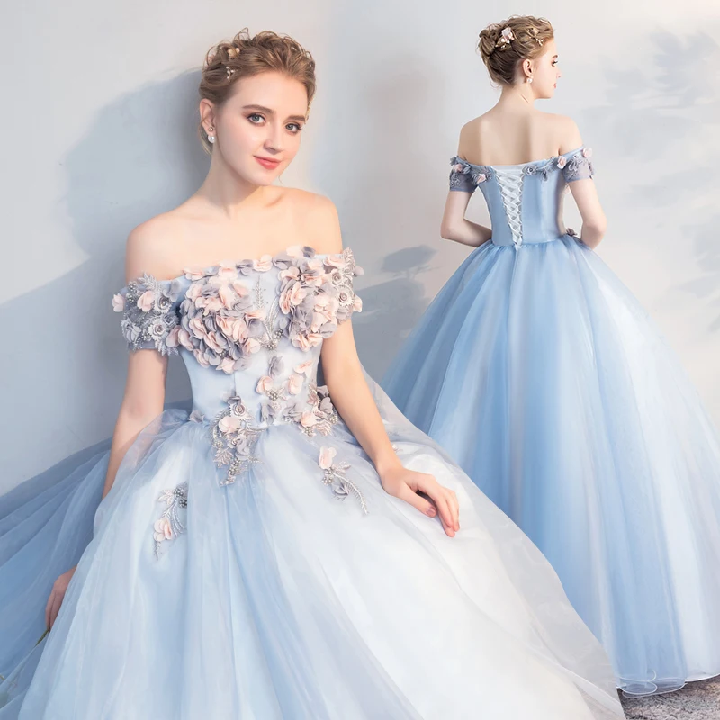 Платье с открытыми плечами Gryffon Quinceanera вечерние платья милыми аппликациями