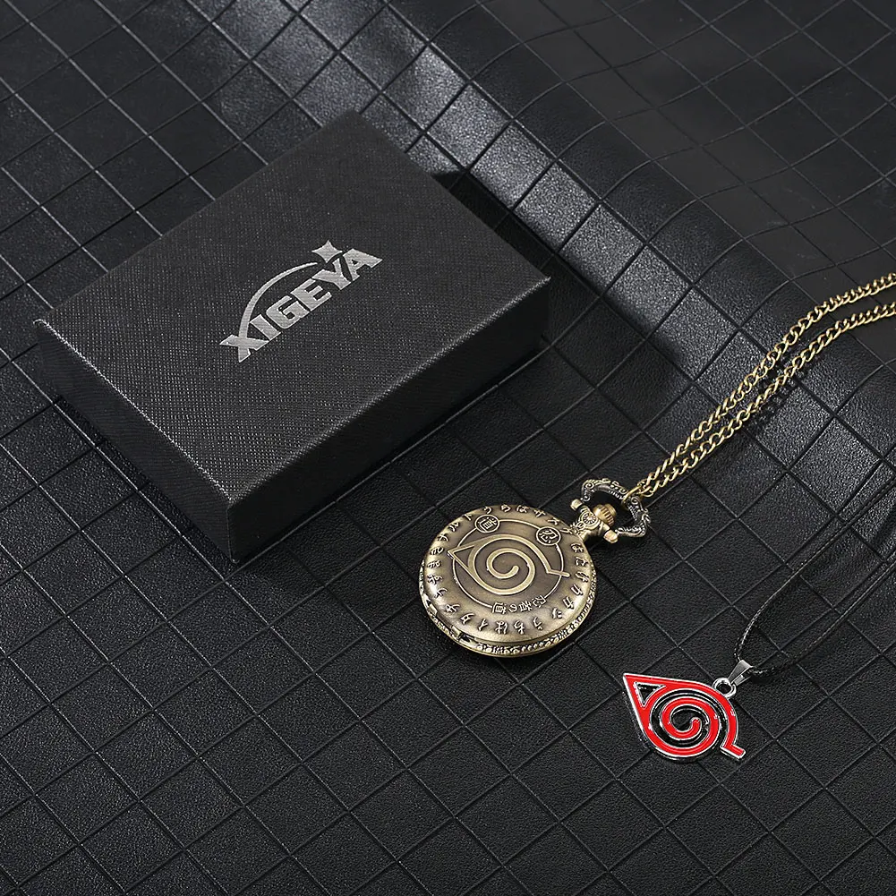 Classic Pocket Watch Quartz Movement Cartoon Character Cover Carving Chain Two Pieces Set