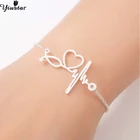 Браслет Yiustar женский из нержавеющей стали, с подвеской-стетоскоп