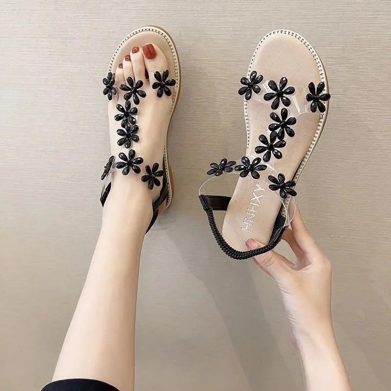

Beige Heeled Sandals Increasing Height Female Shoe Muffins shoe 2021 Summer Clogs Wedge Black Girls Low Fashion Comfort Plastic