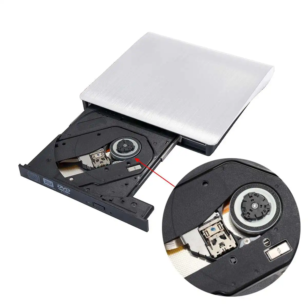 Дизайн Белый USB 3,0 тонкий внешний DVD-RW CD Писатель Привод горелки ридер плеер оптические диски для портативных ПК
