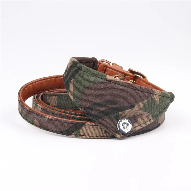 Камуфляжный ошейник для домашних питомцев шарф бандана маленький поводок набор