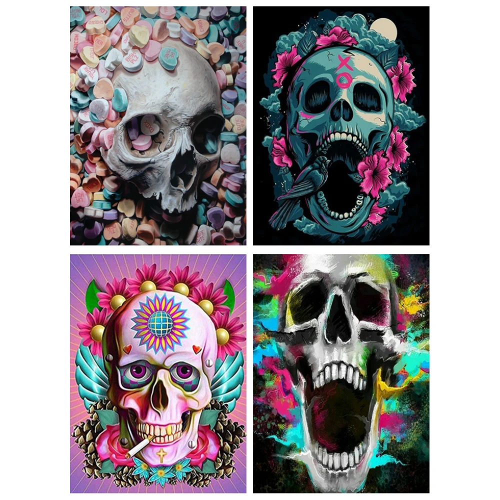 Картина для алмазной вышивки с черепом 5D|Алмазная мозаика и вышивка| |
